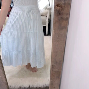 New Directions blue & white striped maxi skirt size 1X
